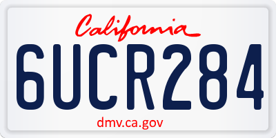 CA license plate 6UCR284