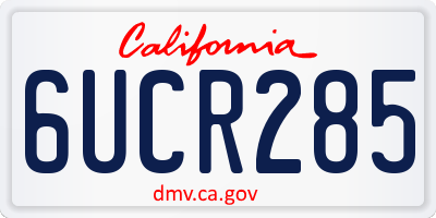 CA license plate 6UCR285