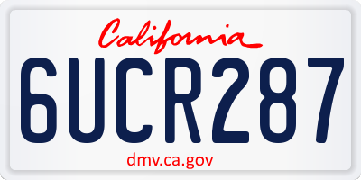 CA license plate 6UCR287