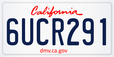 CA license plate 6UCR291