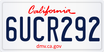 CA license plate 6UCR292