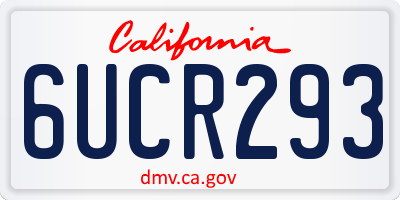 CA license plate 6UCR293