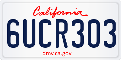CA license plate 6UCR303