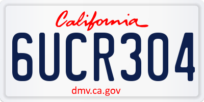 CA license plate 6UCR304