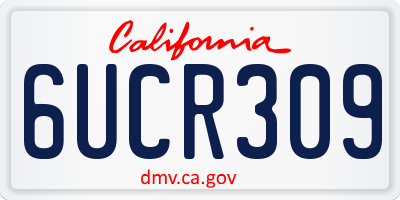 CA license plate 6UCR309