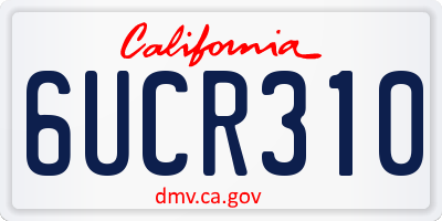 CA license plate 6UCR310