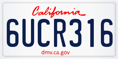 CA license plate 6UCR316