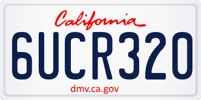 CA license plate 6UCR320