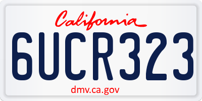 CA license plate 6UCR323