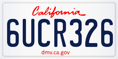 CA license plate 6UCR326