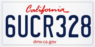 CA license plate 6UCR328