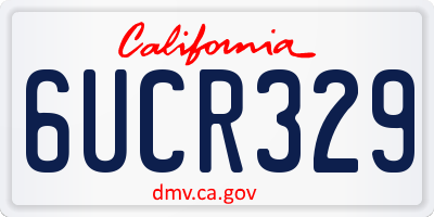CA license plate 6UCR329