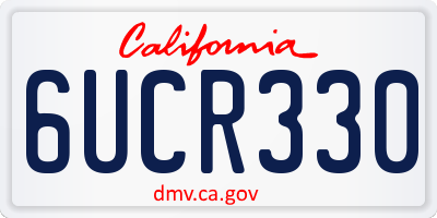 CA license plate 6UCR330