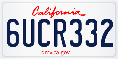 CA license plate 6UCR332