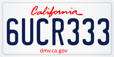 CA license plate 6UCR333