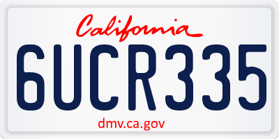 CA license plate 6UCR335