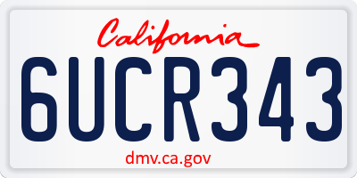CA license plate 6UCR343
