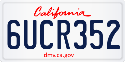 CA license plate 6UCR352