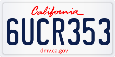 CA license plate 6UCR353