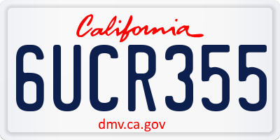CA license plate 6UCR355