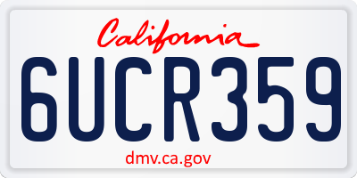CA license plate 6UCR359