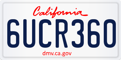 CA license plate 6UCR360