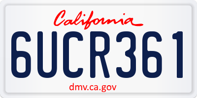 CA license plate 6UCR361