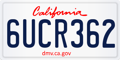 CA license plate 6UCR362