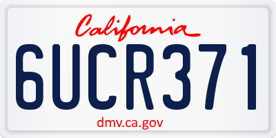 CA license plate 6UCR371