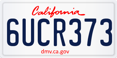CA license plate 6UCR373