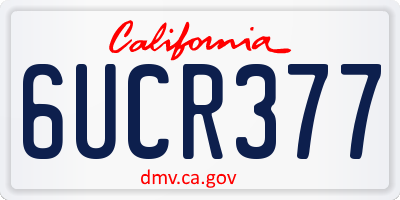 CA license plate 6UCR377