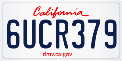 CA license plate 6UCR379