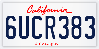 CA license plate 6UCR383