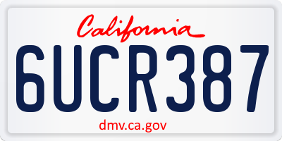 CA license plate 6UCR387