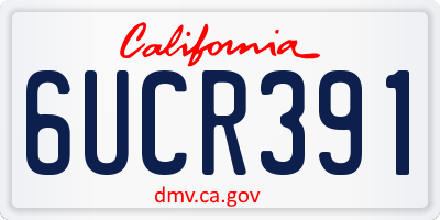 CA license plate 6UCR391