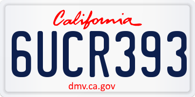 CA license plate 6UCR393