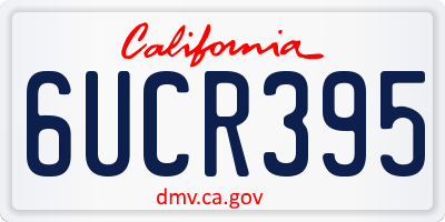 CA license plate 6UCR395
