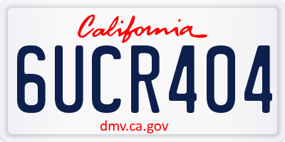 CA license plate 6UCR404