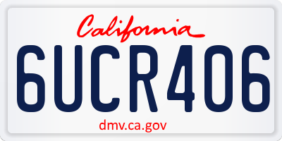 CA license plate 6UCR406