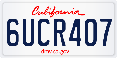 CA license plate 6UCR407