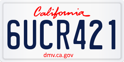 CA license plate 6UCR421