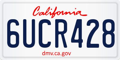 CA license plate 6UCR428