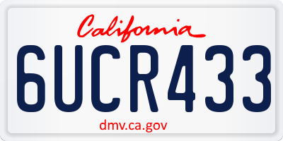 CA license plate 6UCR433