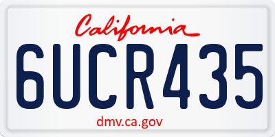 CA license plate 6UCR435