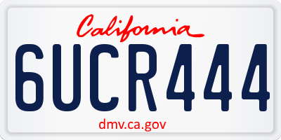 CA license plate 6UCR444