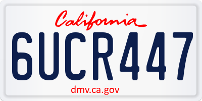 CA license plate 6UCR447
