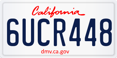 CA license plate 6UCR448