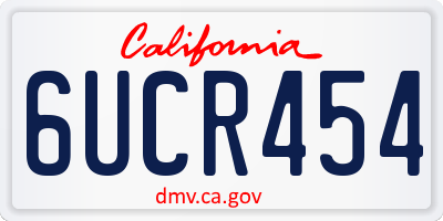 CA license plate 6UCR454