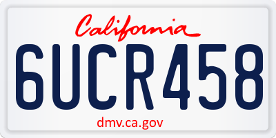 CA license plate 6UCR458