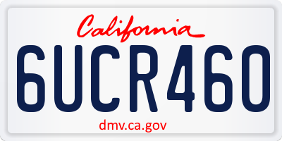CA license plate 6UCR460